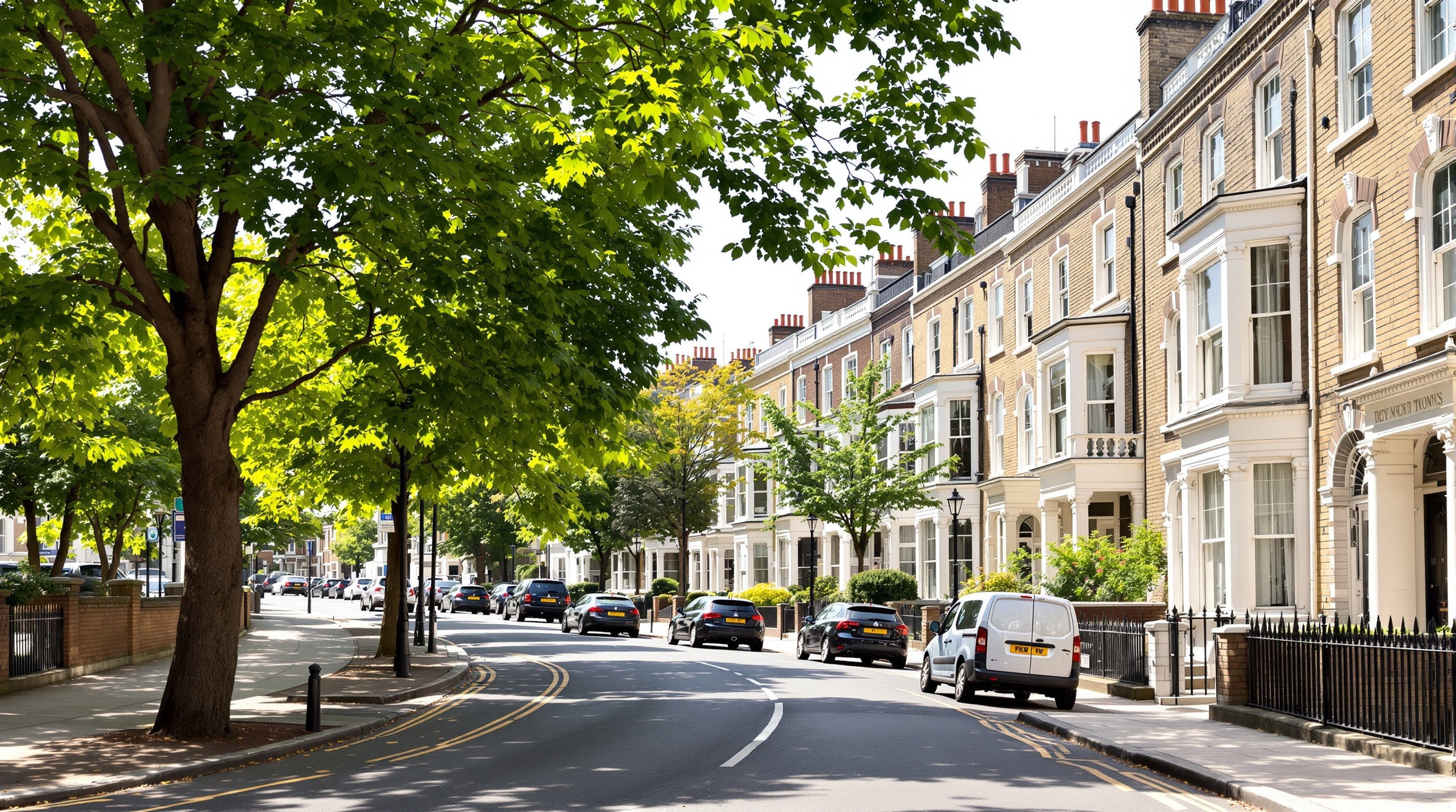 Camden NW1 street with Victorian terraced houses