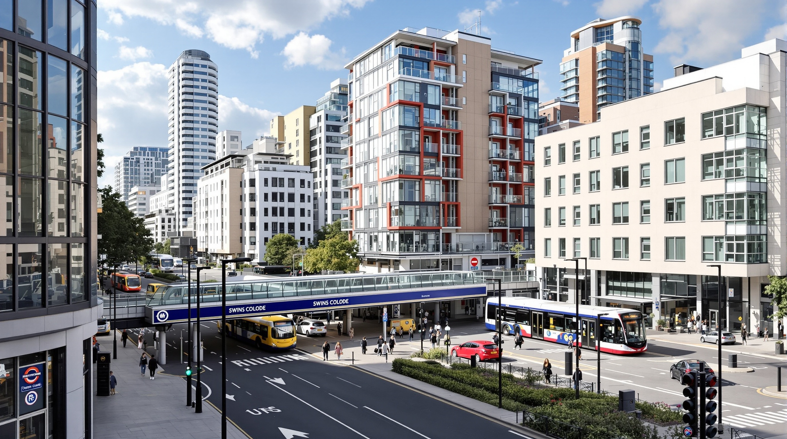 Modern Swiss Cottage transport hub with contemporary apartments and excellent connectivity